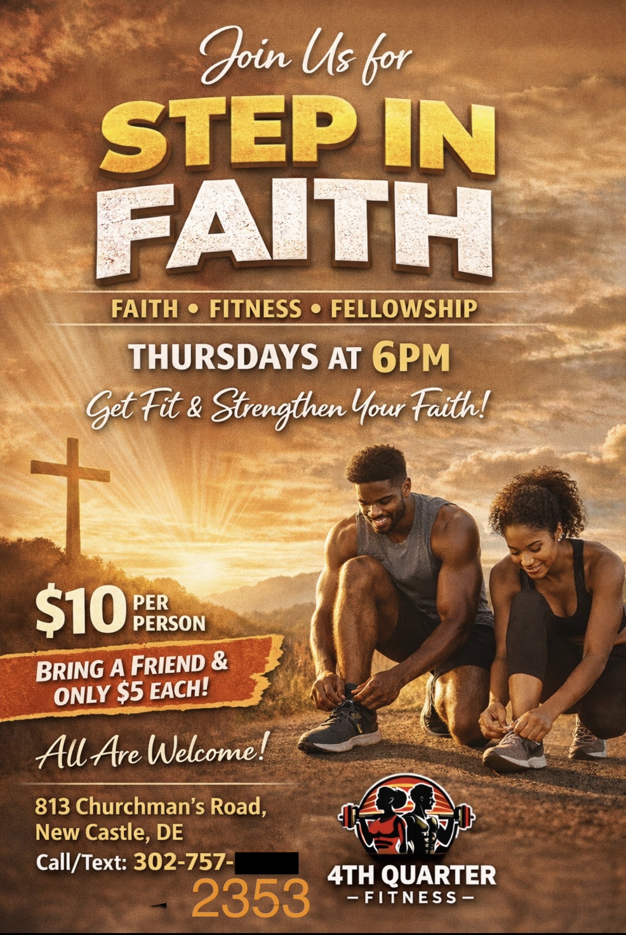 Step in Faith flyer for 4th Quarter Fitness
