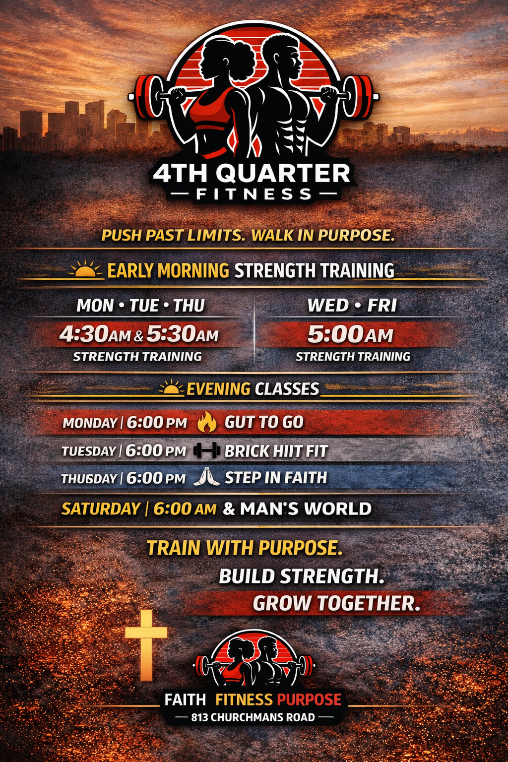 4th Quarter Fitness early morning strength training flyer