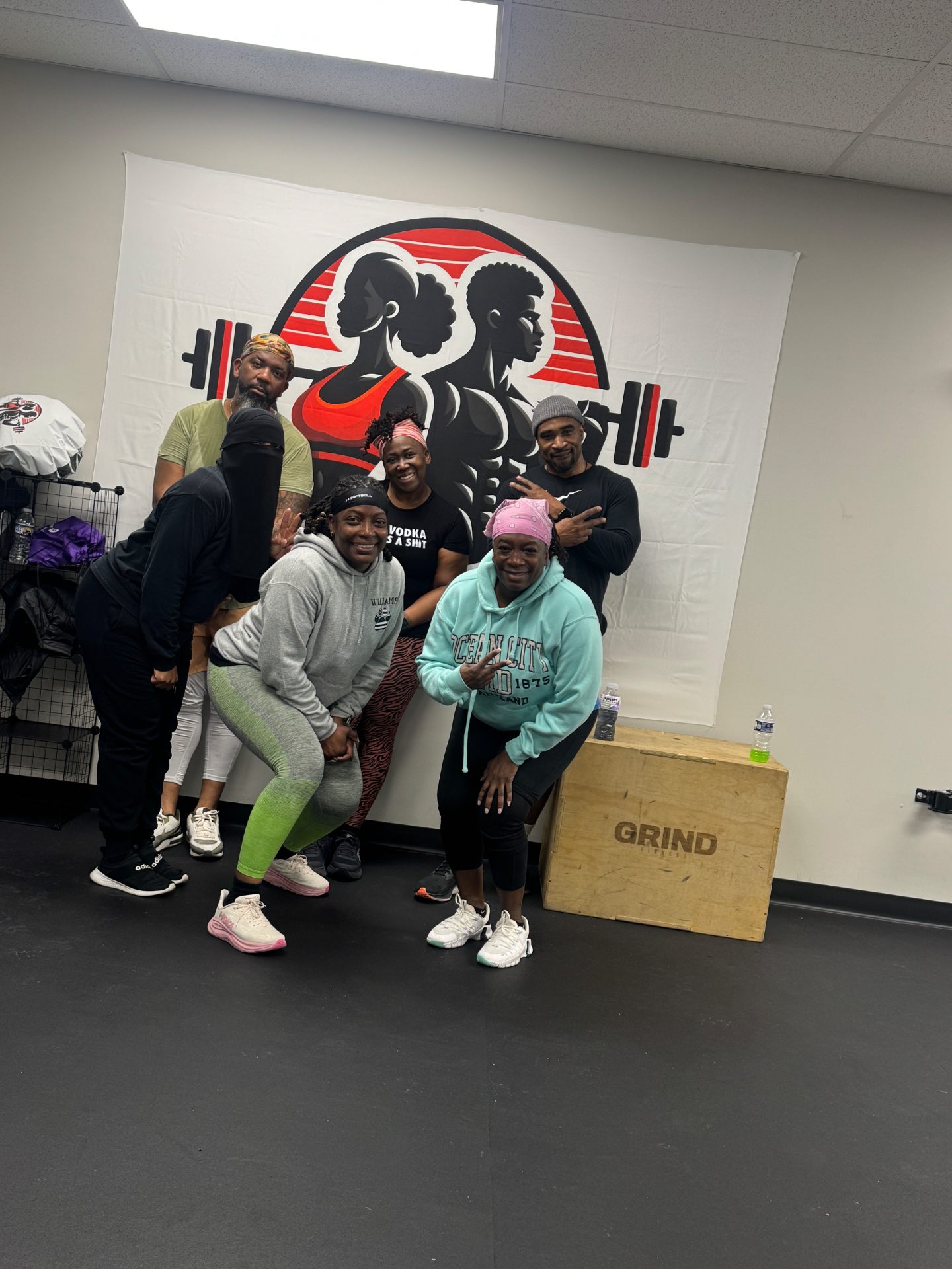 Members posing after a workout